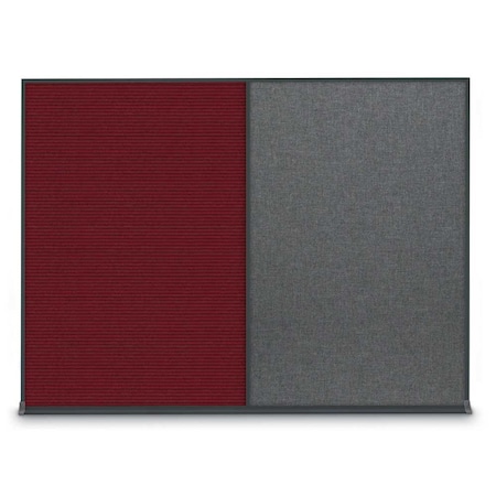 United Visual Products Double Door Radius Plus Corkboard, 48"X, UV8003PLUS-BLACK-BUFF UV8003PLUS-BLACK-BUFF